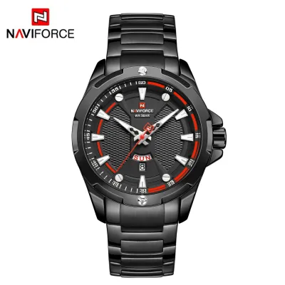 NAVIFORCE NF9161 Men's Wrist Watch Waterproof Business Casual Watches Date Display Quartz Stainless Steel Male Clock